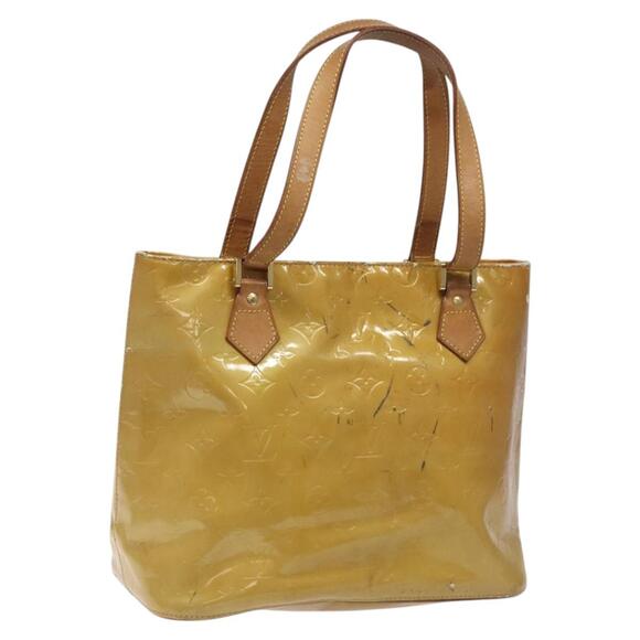 LOUIS VUITTON Monogram Vernis Houston Hand Bag Beige M91004 - Picture 1 of 13